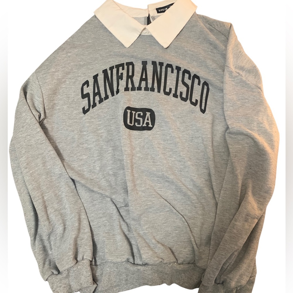 SHEIN grey san francisco long sleeve shirt
